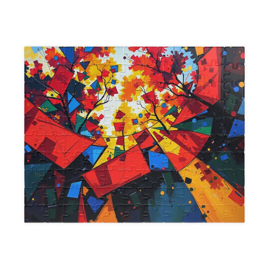 Vibrant Abstract Puzzle, Colorful Jigsaw for Family Game Night, Home Entertainment, Mindful Gift for Art Lovers, Brain Teaser 110 pcs (Horizontal) Puzzle The Puzzle Chest