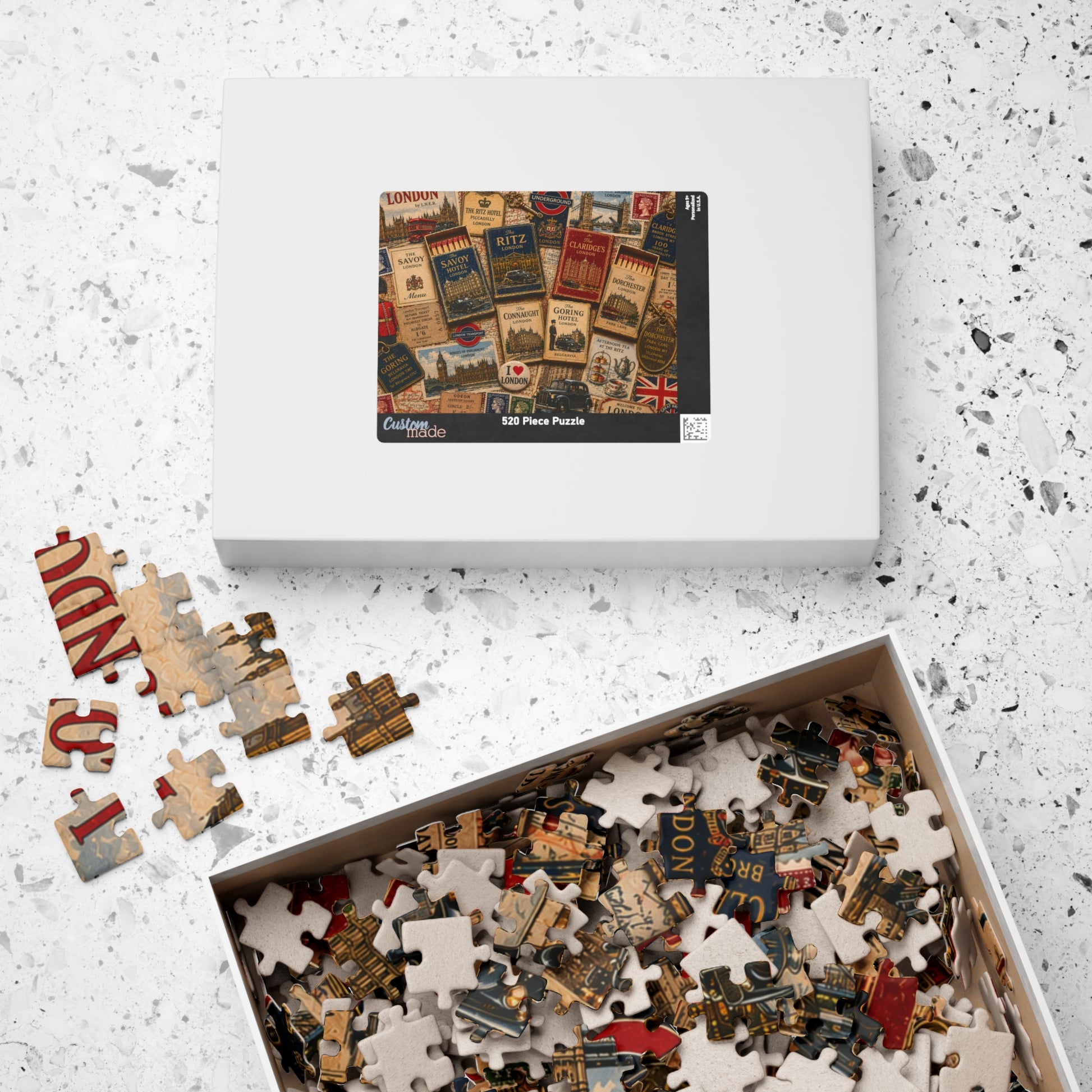 London Matchbook Puzzle | British Landmark Memorabilia Jigsaw | Historic England Vintage Travel Nostalgia Puzzle The Puzzle Chest