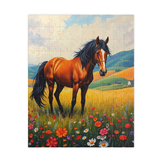 Horse Lover's Puzzle, 110-1014 Piece Equestrian Jigsaw Game, Nature Theme Gift for Animal Enthusiast, Family Fun Mindful Activity, Horse Art 110 pcs (Vertical) Puzzle The Puzzle Chest