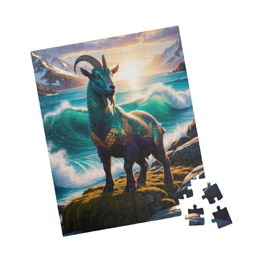 Colorful Sea-Goat Puzzle - Stunning Artwork, Capricorn Zodiac Sign Jigsaw Game, Perfect Astrology Gift for Animal Lovers, Family Fun Night Puzzle The Puzzle Chest