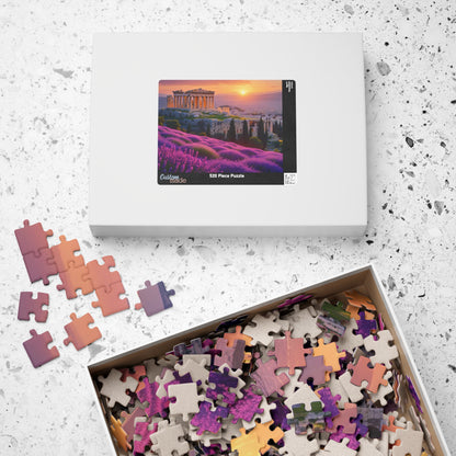 Ancient Acropolis Jigsaw Puzzle - Athens Overlooking Lavender Fields, 110 252 520 1014 Piece, Creative Activity for Adults Puzzle The Puzzle Chest