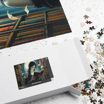 The Poet's Muse Jigsaw Puzzle, Spectral Woman Reading in Library, Gothic Puzzle, Dark Fantasy Puzzle, Mystical Book Lover Gift for Friend Puzzle The Puzzle Chest