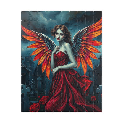 Enchanting Angel Puzzle, Dark Fantasy Celestial Being Gothic Art Jigsaw Game, Perfect Gift for Halloween, 110, 252, 520, 1014-piece 110 pcs (Vertical) Puzzle The Puzzle Chest