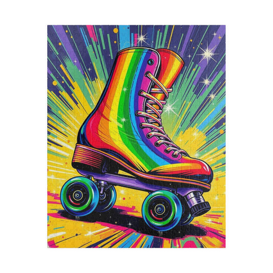 Rainbow Roller Skate Puzzle, Pop Art Jigsaw Fun Family Game, Colorful Home Entertainment, Gift for Hobbyist Puzzle Enthusiast 520 pcs (Vertical) Puzzle The Puzzle Chest