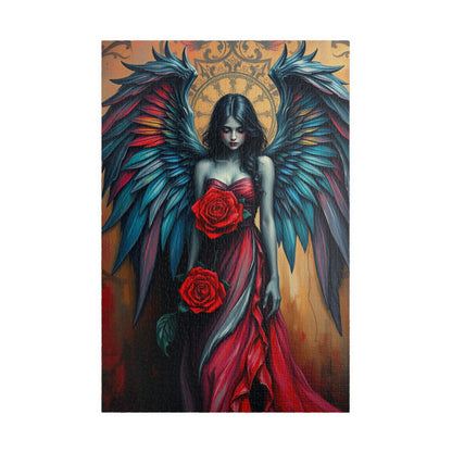 Gothic Angel Art Puzzle - Unique Home Decor Gift for Puzzle Lovers, Cozy Family Game Night, Halloween Decor, Mystical Artwork 1014 pcs (Vertical) Puzzle The Puzzle Chest