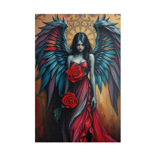 Gothic Angel Art Puzzle - Unique Home Decor Gift for Puzzle Lovers, Cozy Family Game Night, Halloween Decor, Mystical Artwork 1014 pcs (Vertical) Puzzle The Puzzle Chest