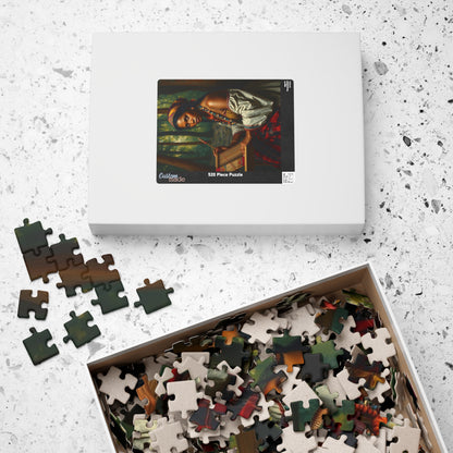 Puzzle of Indigenous Woman Weaving on a Loom in Nature, Cultural Ethnic Art Forest Scene, Family Friendly Jigsaw Game, Puzzle Lover Gift Puzzle The Puzzle Chest