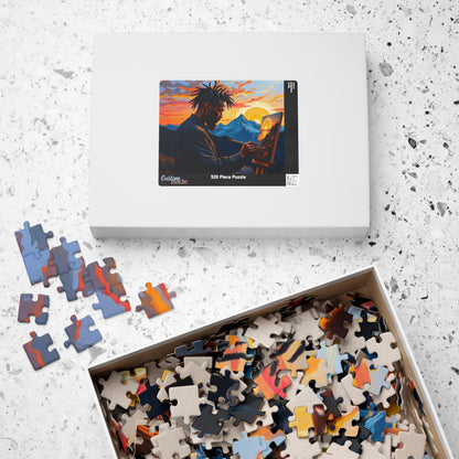 Black Man Painting Jigsaw Puzzle - Afrocentric Art 110, 252, 520, 1014 Pieces, African American Puzzle, Black Artwork Game Puzzle The Puzzle Chest