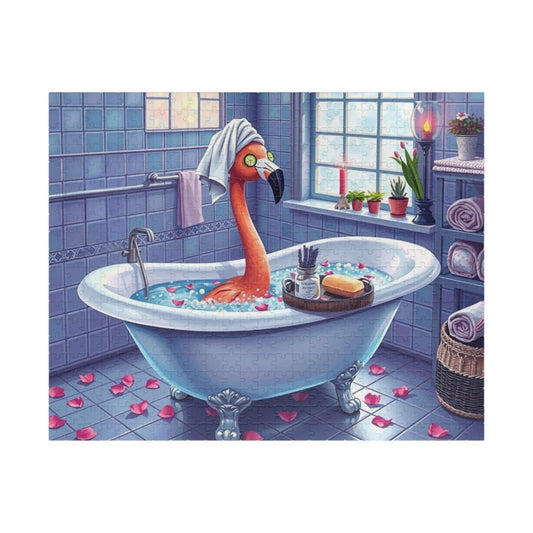 Flamingo in Bubble Bath - Fun and Whimsical Spa Puzzle, Unique Gift for Friends, Perfect for Family Fun, Birthday, or Spa Day Gathering