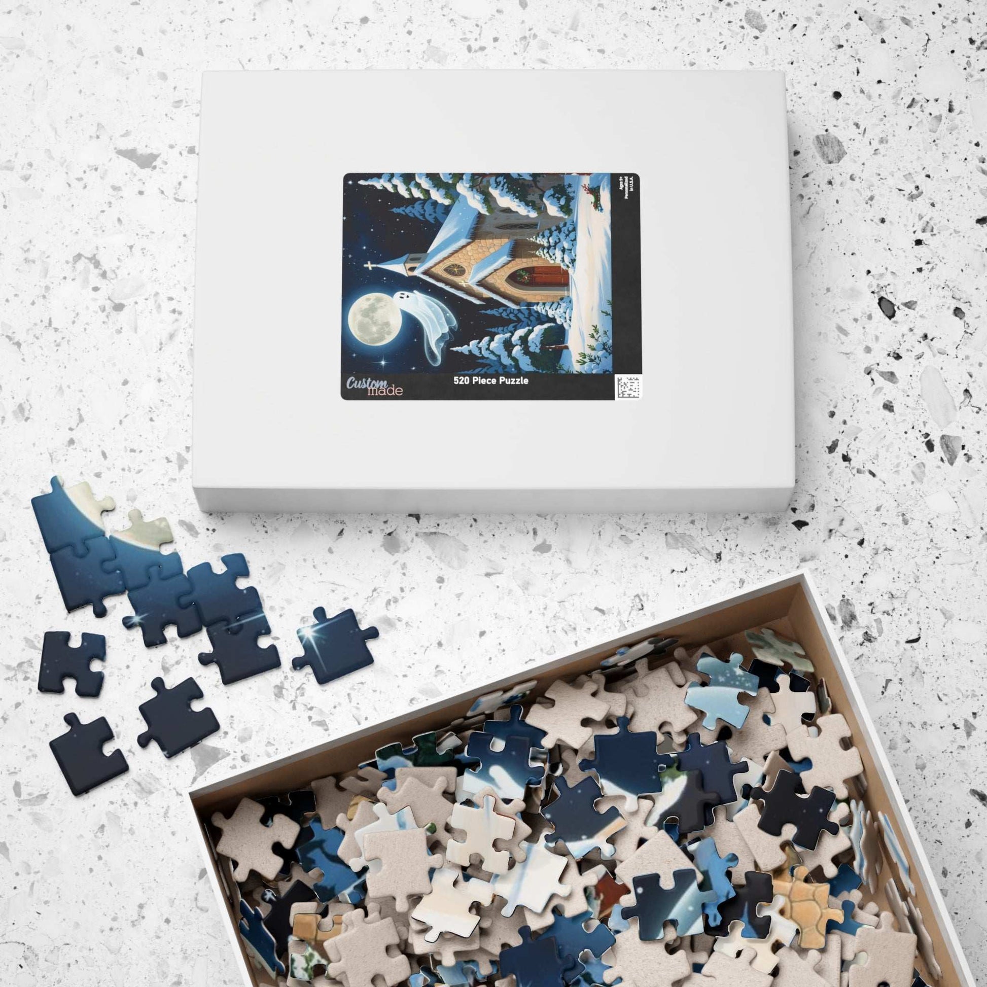Silent Night Specter Jigsaw Puzzle - Winter Ghost Scene, 110-1014 Piece Halloween Puzzle