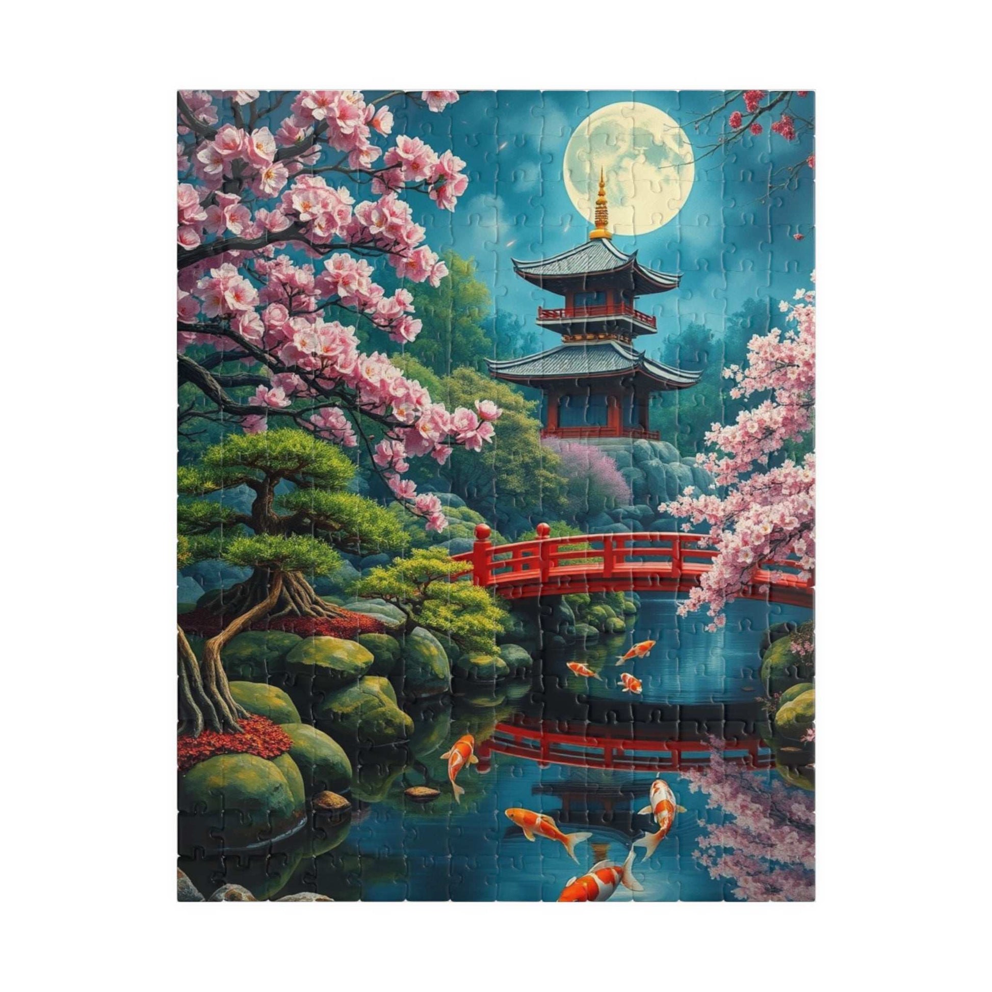 Scenic Koi Pond Puzzle, Relaxing Nature Art, Landscape Game Great for Family Time, Gifts for Puzzle Lovers, 110-1014 Piece Options 252 pcs (Vertical) Puzzle The Puzzle Chest