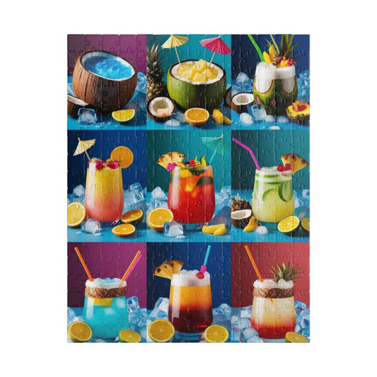 Tropical Drink Collage Puzzle, Relaxing Jigsaw Game for Adults, Solo Fun Quiet Leisure Activity, Colorful Cocktails Gift for Puzzle Lovers 252 pcs (Vertical) Puzzle The Puzzle Chest
