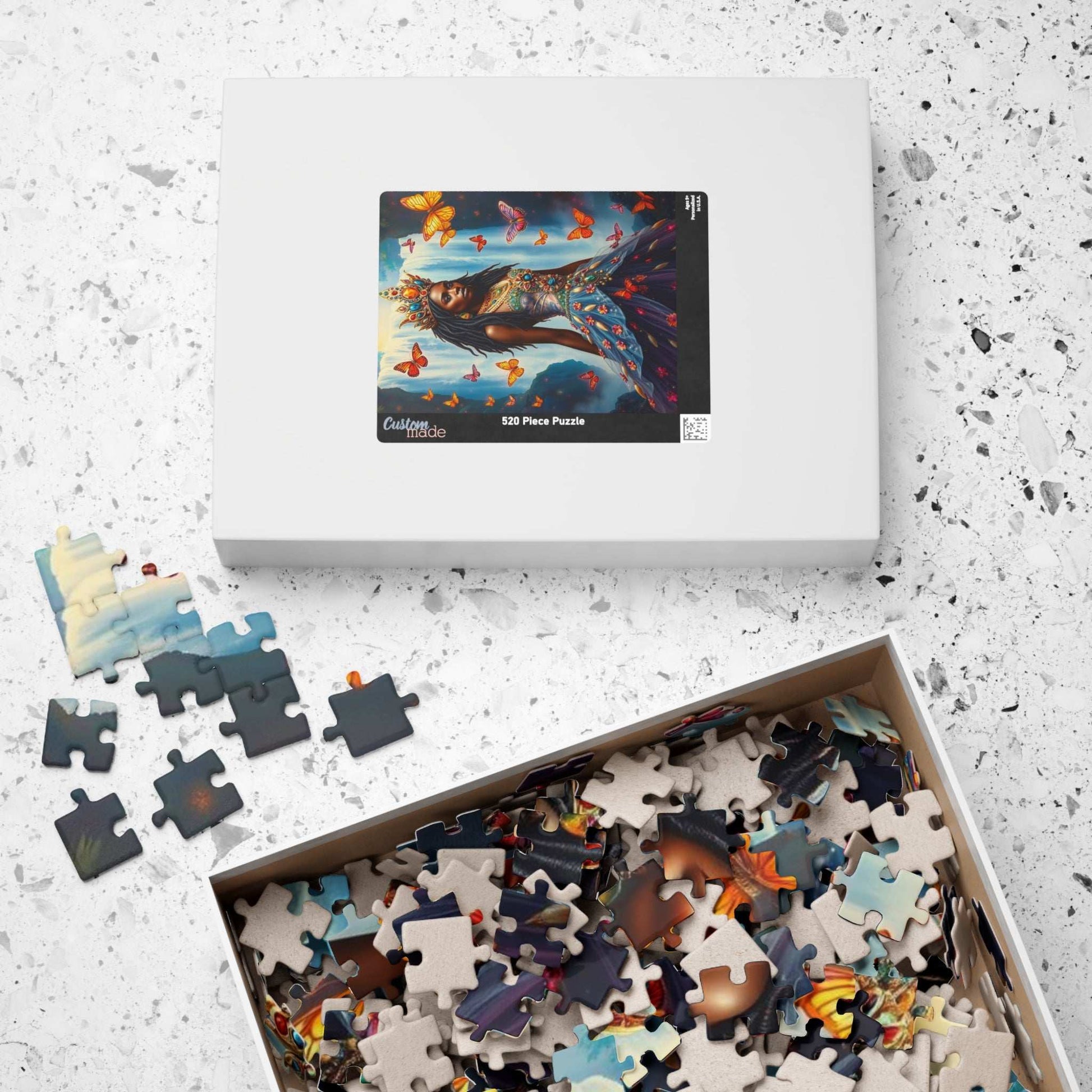 Spirit of the Waterfall Princess Puzzle - Dreamy African Princess Fantasy Jigsaw with Rainbow Mist Puzzle The Puzzle Chest
