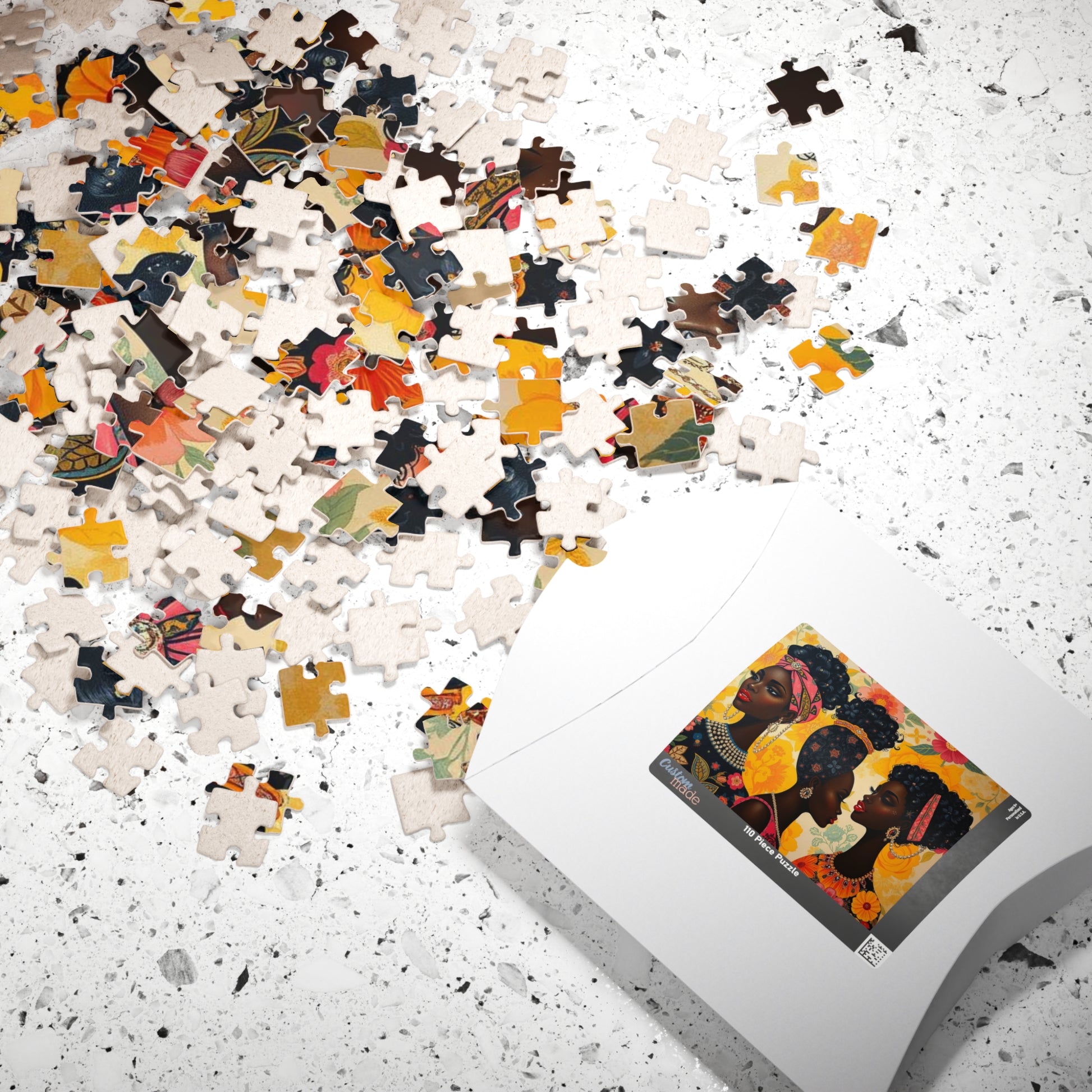 Sisters Bonding Jigsaw Puzzle, African Heritage African American Woman Empowering Art, Afrocentric Mindful Family Activity, Gift for Birthday, Holiday Puzzle The Puzzle Chest
