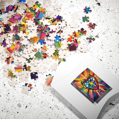 Prism of Love Jigsaw Puzzle, Stained Glass Style Art, Rainbow Colors LGBTQ+ Gift for Puzzle Lovers, Fun Family Activity, Mindful Hobby
