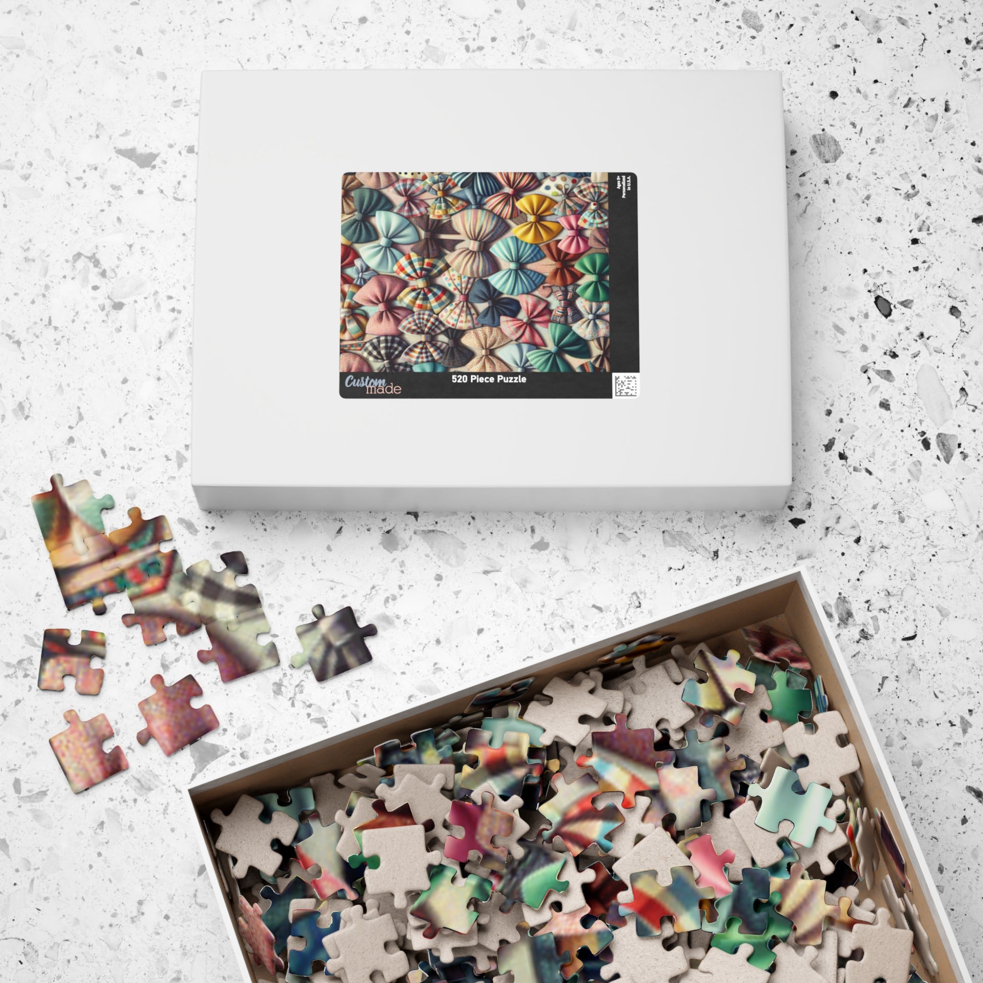 Pastel Coquette Bows Jigsaw Puzzle, 110-1014 Piece Family Fun Game, Calming Hobby, Best Unique Gift Idea, Home Entertainment Hobby Puzzle The Puzzle Chest
