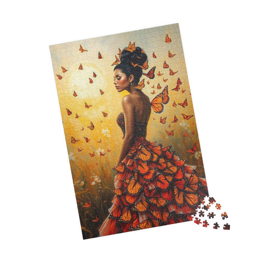 Lady of the Monarch Meadow - Butterfly Fantasy Jigsaw Puzzle
