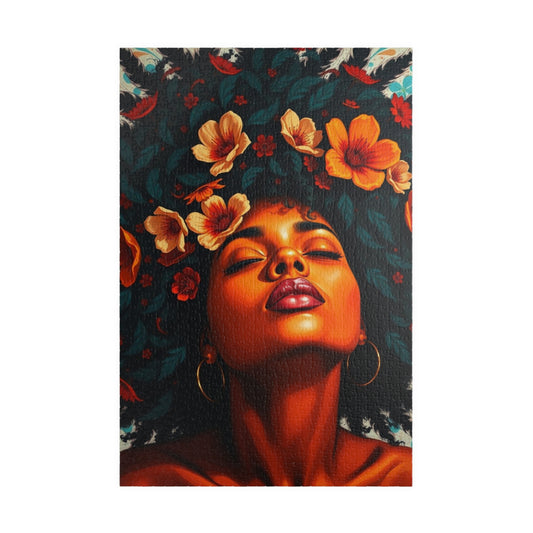 African American Jigsaw Puzzle, Black Female Portrait, Black Woman Art, Afrocentric Gift for Friend, Mindfulness Activity Home Entertainment