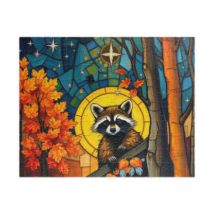 Autumn Woodland Raccoon Puzzle - 110, 252, 520, 1014-piece, Perfect for Family Fun, Cozy Nights In, Gifts, Home Decor, Fall Celebrations