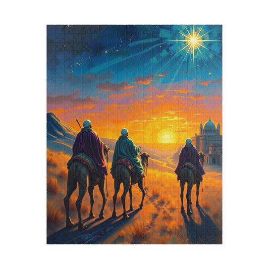 Three Wisemen Jigsaw Puzzle - Journey to Bethlehem, Christmas Holiday Activity Gift Religious Home Entertainment Family Fun 520 pcs (Vertical) Puzzle The Puzzle Chest