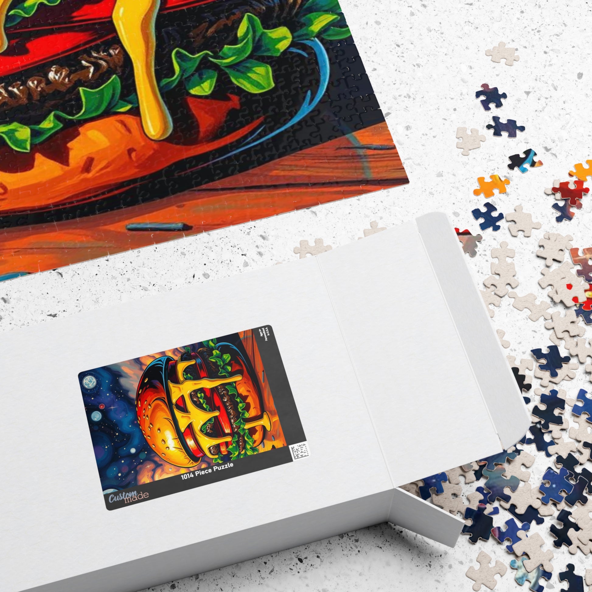 Cheesy Burger Puzzle, Pop Art Jigsaw Game for Adults, Fun Food Art Jigsaw, 110-1014 Piece Puzzles, Gift for Food Lovers, Game Night Activity Puzzle The Puzzle Chest
