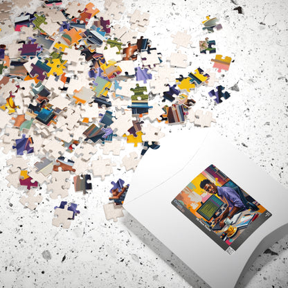 Black Man Creative Workspace Jigsaw Puzzle, Black Art Afrocentric Gift for Puzzle Lover, Home Entertainment, Mental Exercise Puzzle The Puzzle Chest