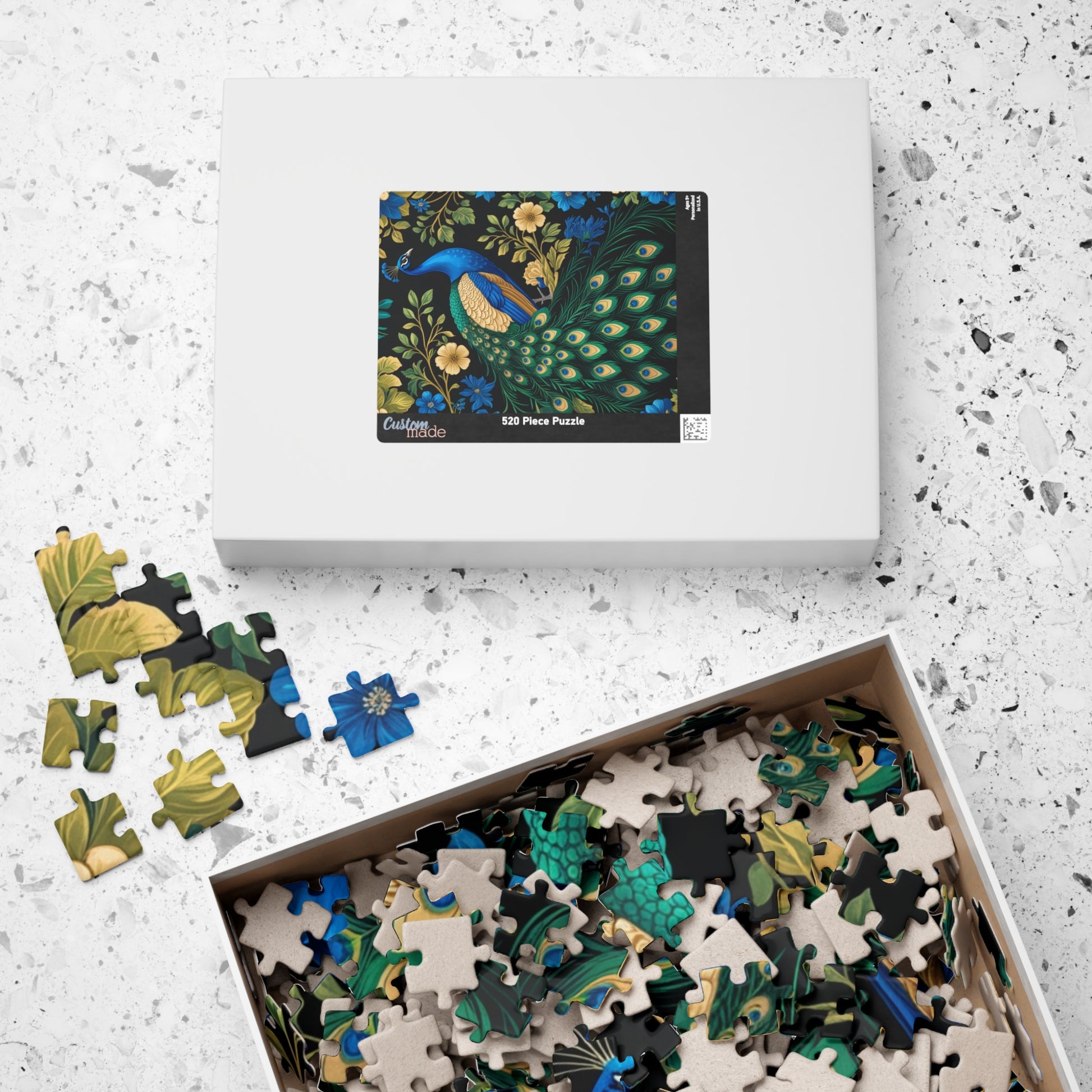 Vintage Peacock Jigsaw Puzzle, Floral Flower Bird Art Design, Tabletop Game Family Activity, Best Gift Animal Lover Puzzle Enthusiast, Hobby Puzzle The Puzzle Chest