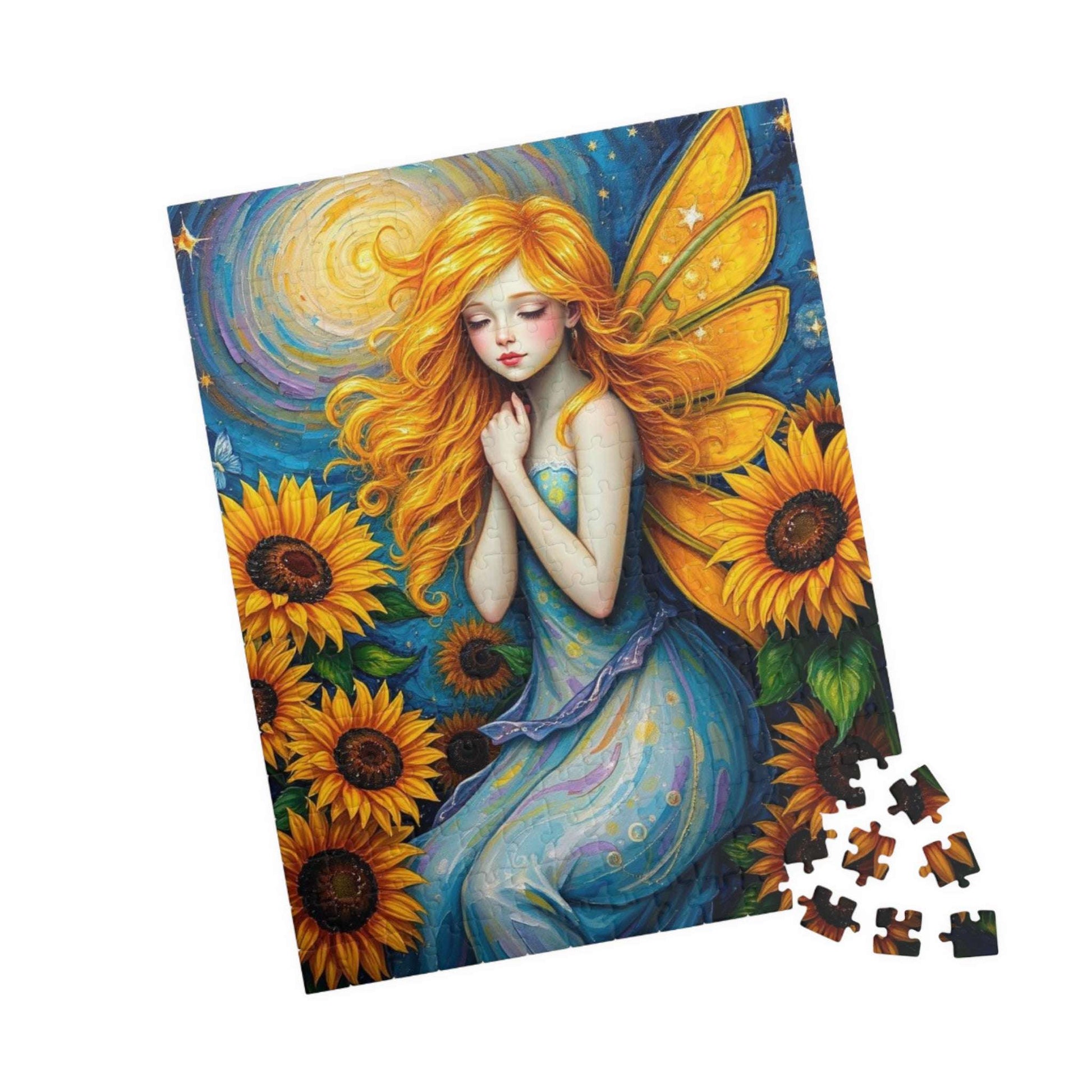 Sunflower Enchantress Jigsaw Puzzle - Enchanting Fairy and Sunflower Puzzle for Adults