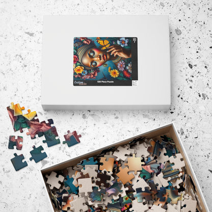 Flower Goddess Puzzle - African American Woman Jigsaw Game, Mindfulness Activity, Solo or Family Fun, Indoor Entertainment, Afrocentric Gift Puzzle The Puzzle Chest