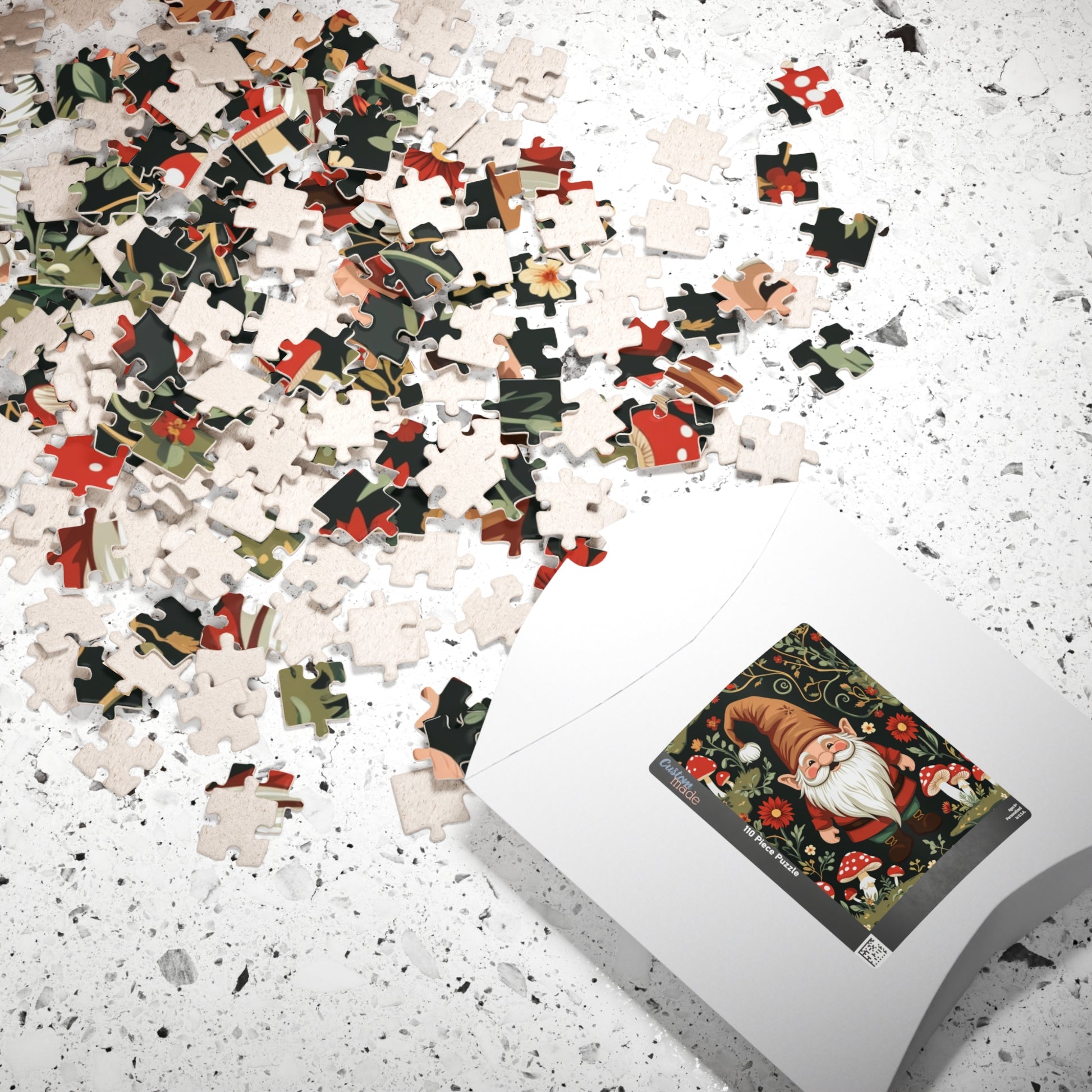 Vintage Gnome Jigsaw Puzzle with Forest Elements, Woodland Design for Nature Lovers Puzzle Enthusiasts, Fun Family Bonding Activity, Gift Puzzle The Puzzle Chest