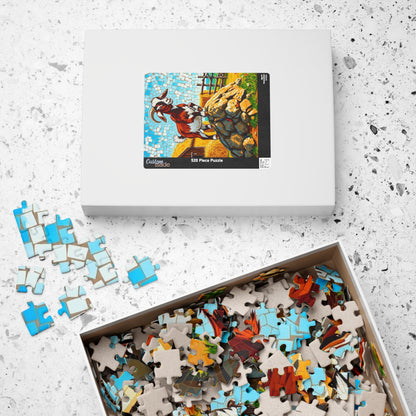 Playful Goat Mosaic Puzzle, Goat on Rocky Hill, Sunny Farm Scene Jigsaw Game for Adults, Family Activity, Mindful Puzzle Lover Gift Puzzle The Puzzle Chest