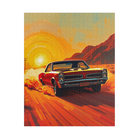 Retro Car Puzzle - Classic 1966 GTO Jigsaw Game, Vintage Artwork, Auto Lover Gift, Family Game Night, Home Entertainment, Car Enthusiast 520 pcs (Vertical) Puzzle The Puzzle Chest