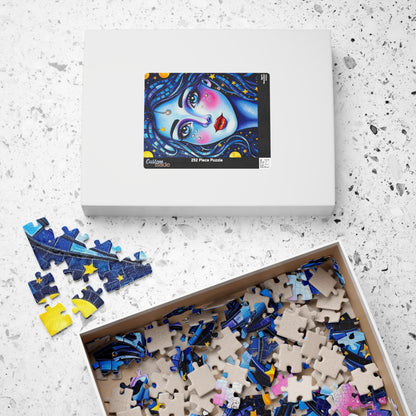 Mosaic Portrait Celestial Woman Puzzle | 110-1014 Piece Stars and Planets Jigsaw Game, Starry Night Artwork, Gift for Puzzle Lovers, Mindful Puzzle The Puzzle Chest