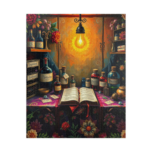 Wizards Apothecary Lab Jigsaw Puzzle, Perfect for Family Fun, Puzzle Lover Holiday Birthday Gift, Halloween Home Décor, Creative Activity