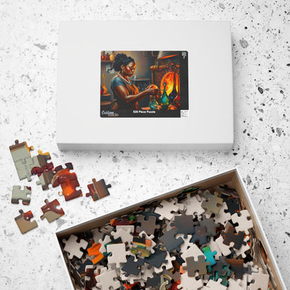 Black Woman Glassblowing Jigsaw Puzzle, African American Art, Unique Birthday Holiday Gift for Friend, Family Game Night, Creative Challenge Puzzle The Puzzle Chest