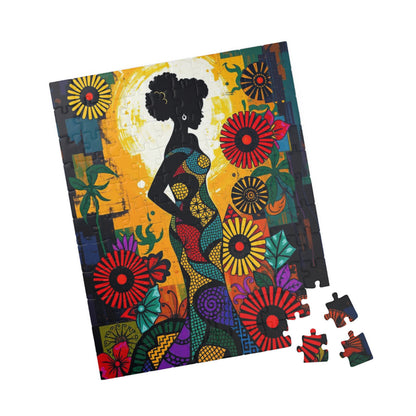 Colorful Lady Silhouette Puzzle - Black Art Inspired Jigsaw Game, Unique Afrocentric Gift for Friends, Family Game Nights, Mental Exercise Puzzle The Puzzle Chest