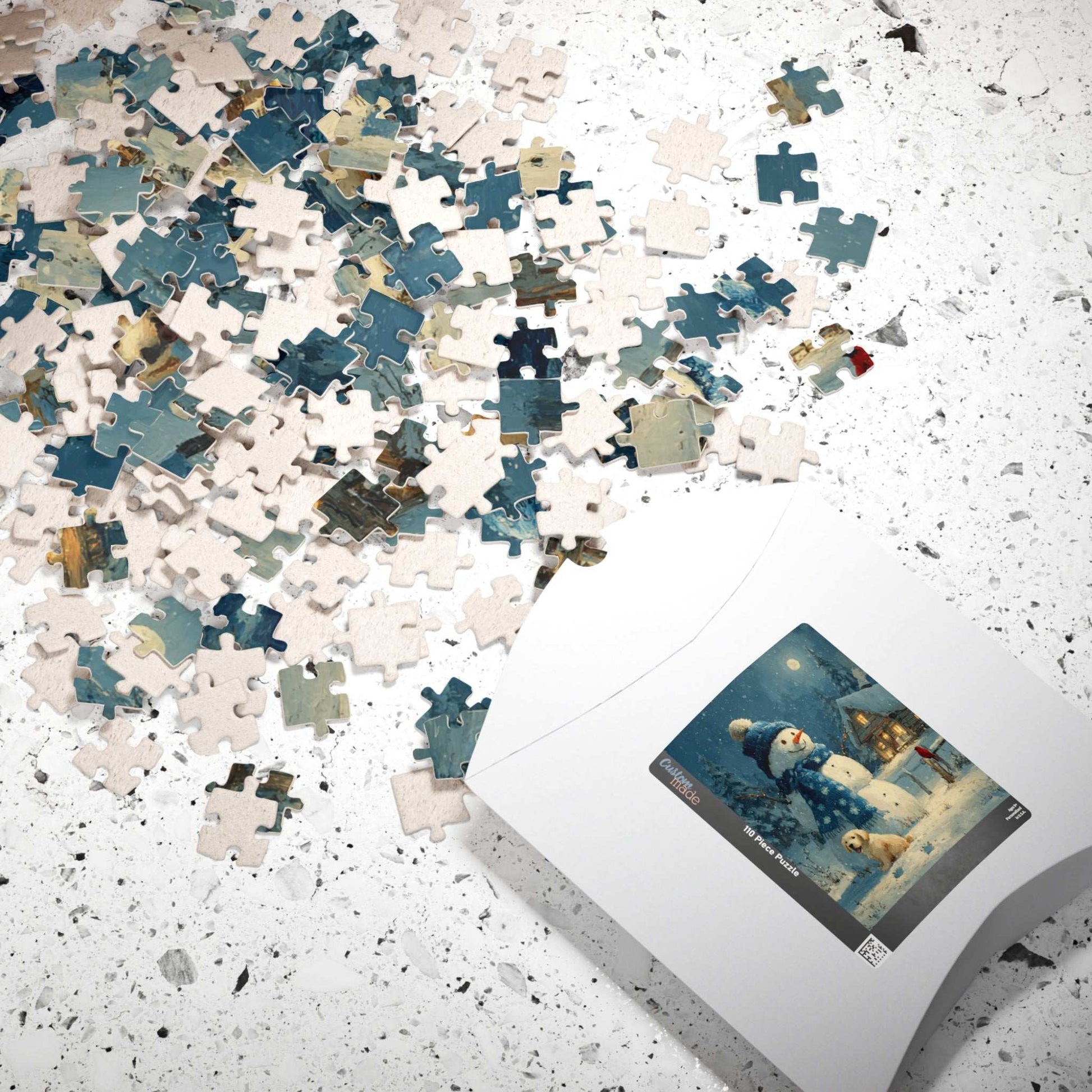 Frosty Fun With Friends - Cozy Winter Puzzle, Snowman Puppy and Bird Jigsaw , Ideal for Family Night or Solo Fun, Senior Brain Teaser, Gifts Puzzle The Puzzle Chest