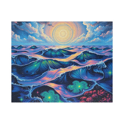 Colorful Ocean Waves Jigsaw Puzzle, Beautiful Art Puzzle for Adults, Family Game Night or Solo Fun, Best Unique Holiday Puzzle Lover Gift 520 pcs (Horizontal) Puzzle The Puzzle Chest