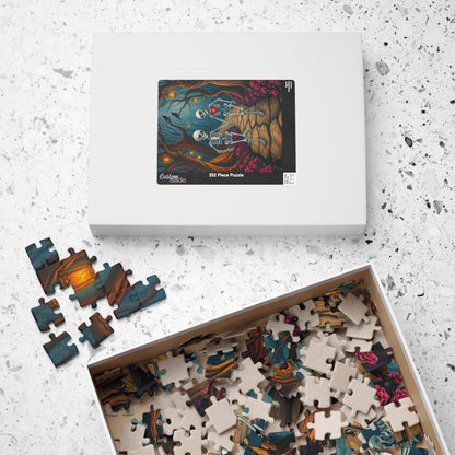 Spooky Romance Skeleton Puzzle for Adults, Perfect for Halloween Couples Night Family Fun Unique Gothic Gift for Puzzle Enthusiast