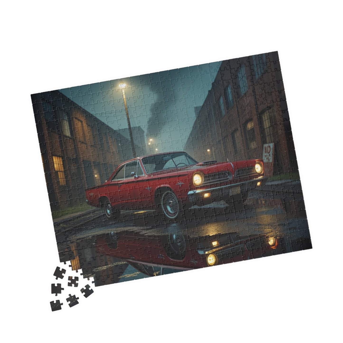 Vintage Car Puzzle - Classic Red 1960 Fury, Nostalgic Jigsaw for Retro Car Lover Puzzle The Puzzle Chest