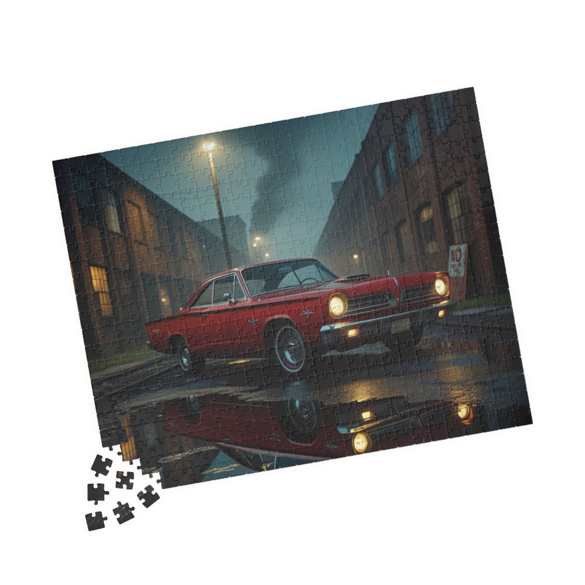 Vintage Car Puzzle - Classic Red 1960 Fury, Nostalgic Jigsaw for Retro Car Lover Puzzle The Puzzle Chest