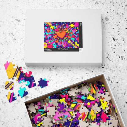 Overlapping Hearts Jigsaw Puzzle for Adults - Pop Art Design, Solo Fun or Family Activity, Puzzle Lover Gift for Friend Birthday Holiday Puzzle The Puzzle Chest