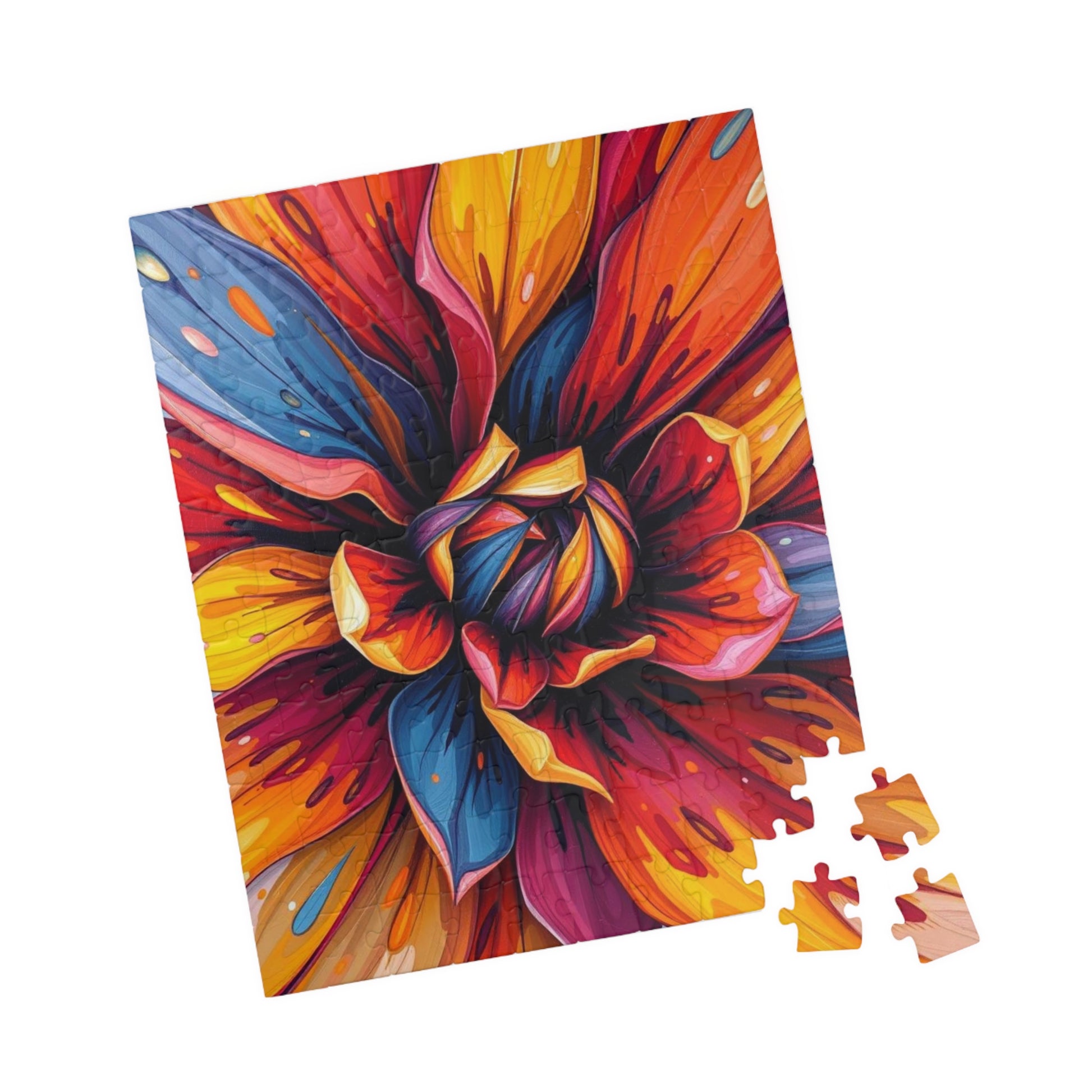 Vibrant Floral Puzzle, 110-1014 Piece Abstract Jigsaw Game, Colorful Art Piece, Art Lover Gift for Friends, Family Game Night, Brain Teaser Puzzle The Puzzle Chest