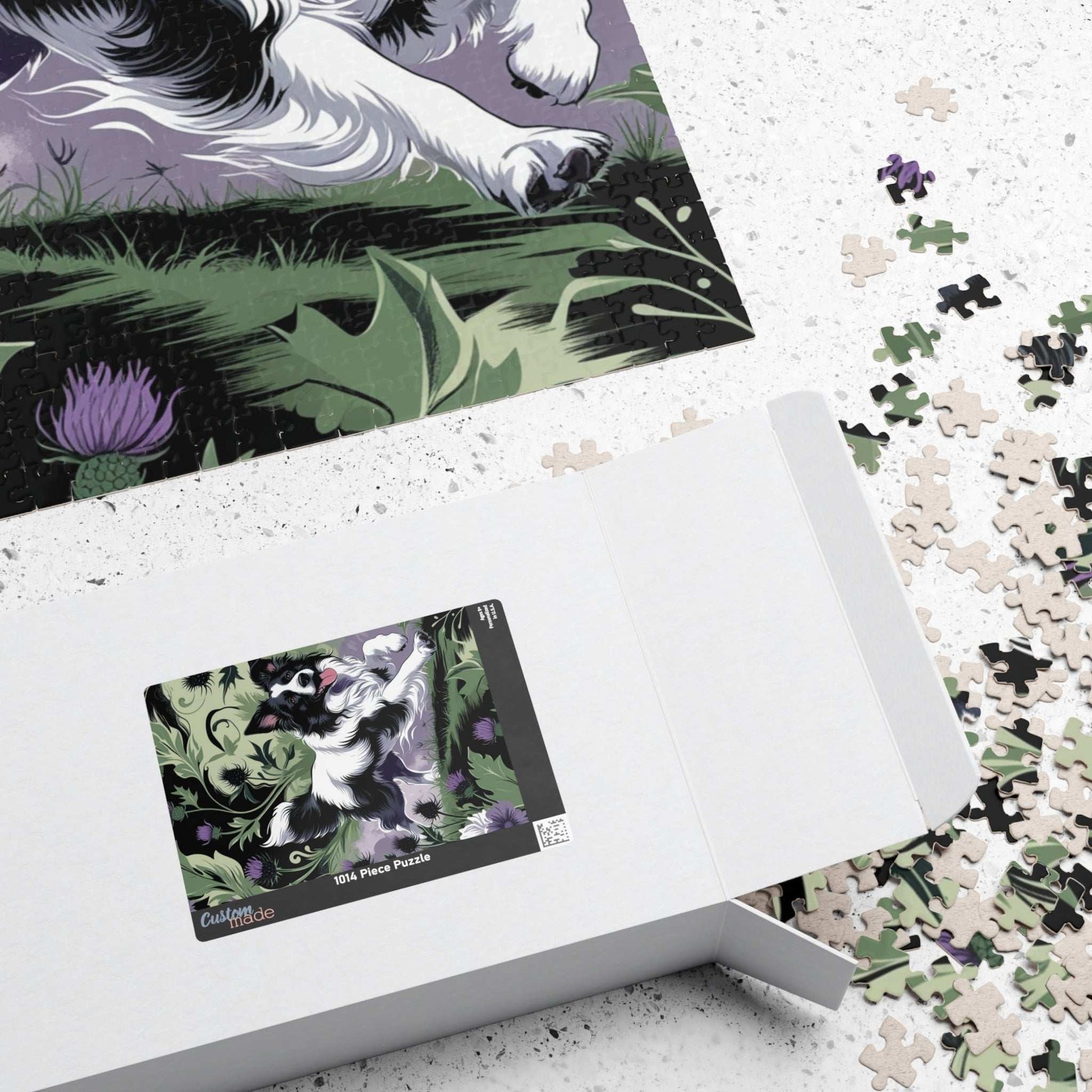 Vintage Border Collie Jigsaw Puzzle, 110 252 520 1014-Piece, Brain Teaser, Gift for Dog Lover Puzzle Enthusiast, Quiet Home Entertainment Puzzle The Puzzle Chest