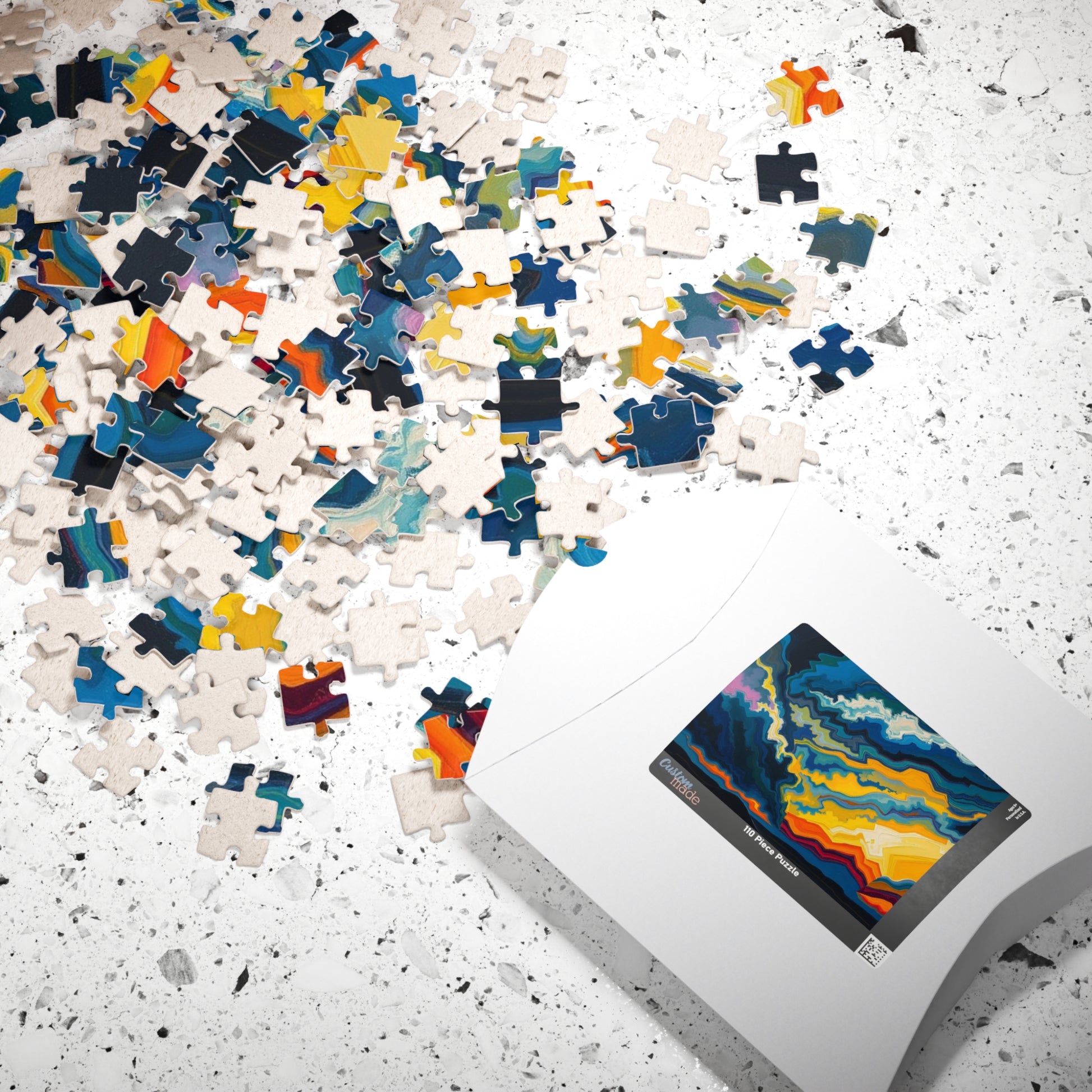 Colorful Abstract Puzzle Artwork, Unique Jigsaw Game for Family Fun, Gift for Art Lovers, Mindful Activity, Home Entertainment Puzzle The Puzzle Chest
