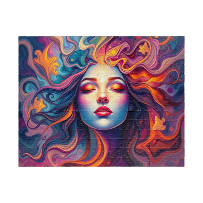 Abstract Face Jigsaw Puzzle (110-1014 Piece), Surreal Portrait of Swirling Colorful Geometric Patterns, Creative Hobby, Best Unique Gift 252 pcs (Horizontal) Puzzle The Puzzle Chest