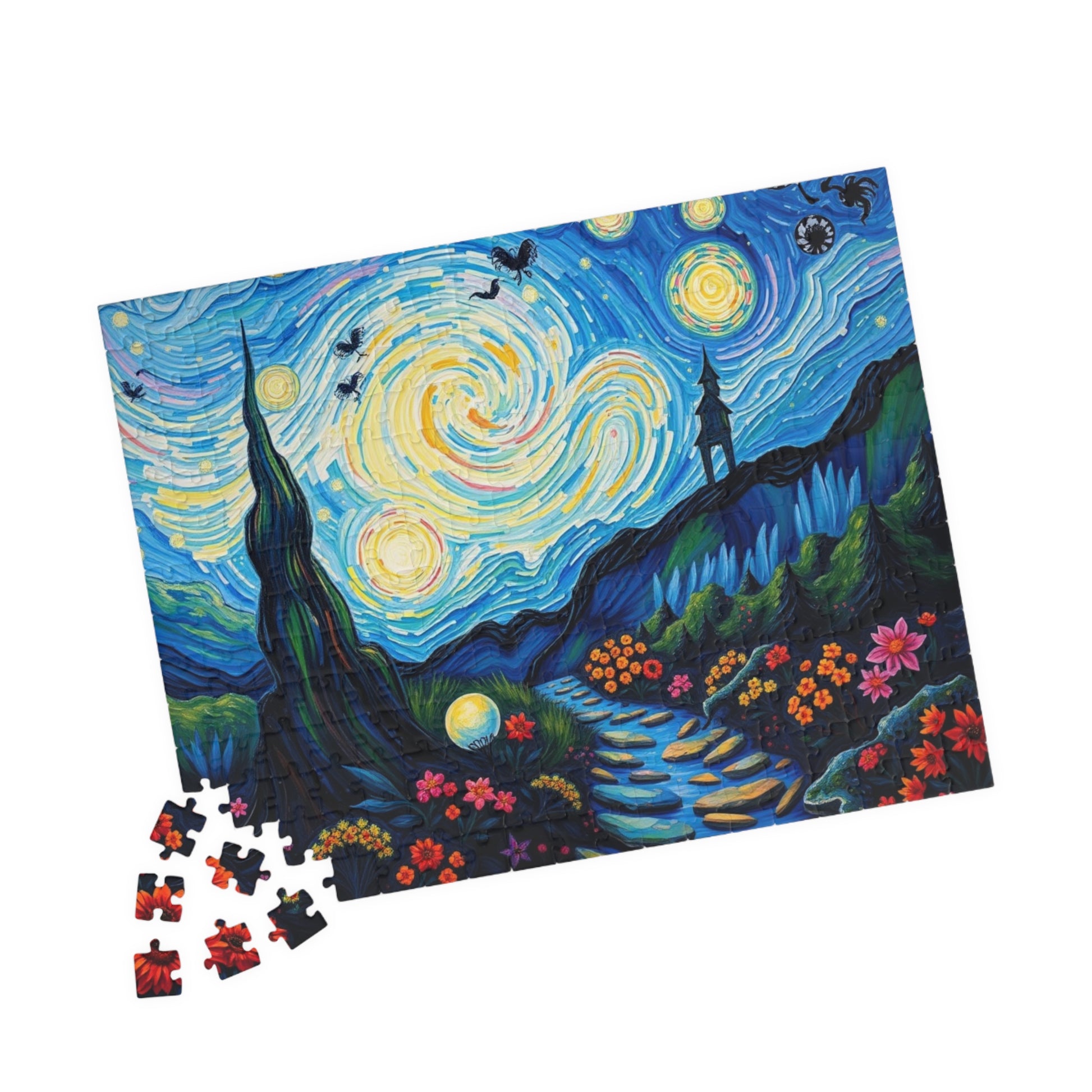 Starry Night Jigsaw Puzzle, Colorful 110-1014 Piece Puzzle for Art Lover, Family Game Night, Home Entertainment, Gift for Puzzle Enthusiasts Puzzle The Puzzle Chest
