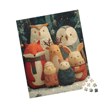Cozy Animal Friends Jigsaw Puzzle for Family Fun, Holiday Gift, Winter Decor, Home Entertainment, Brain Teaser 520 pcs (Vertical) Puzzle The Puzzle Chest