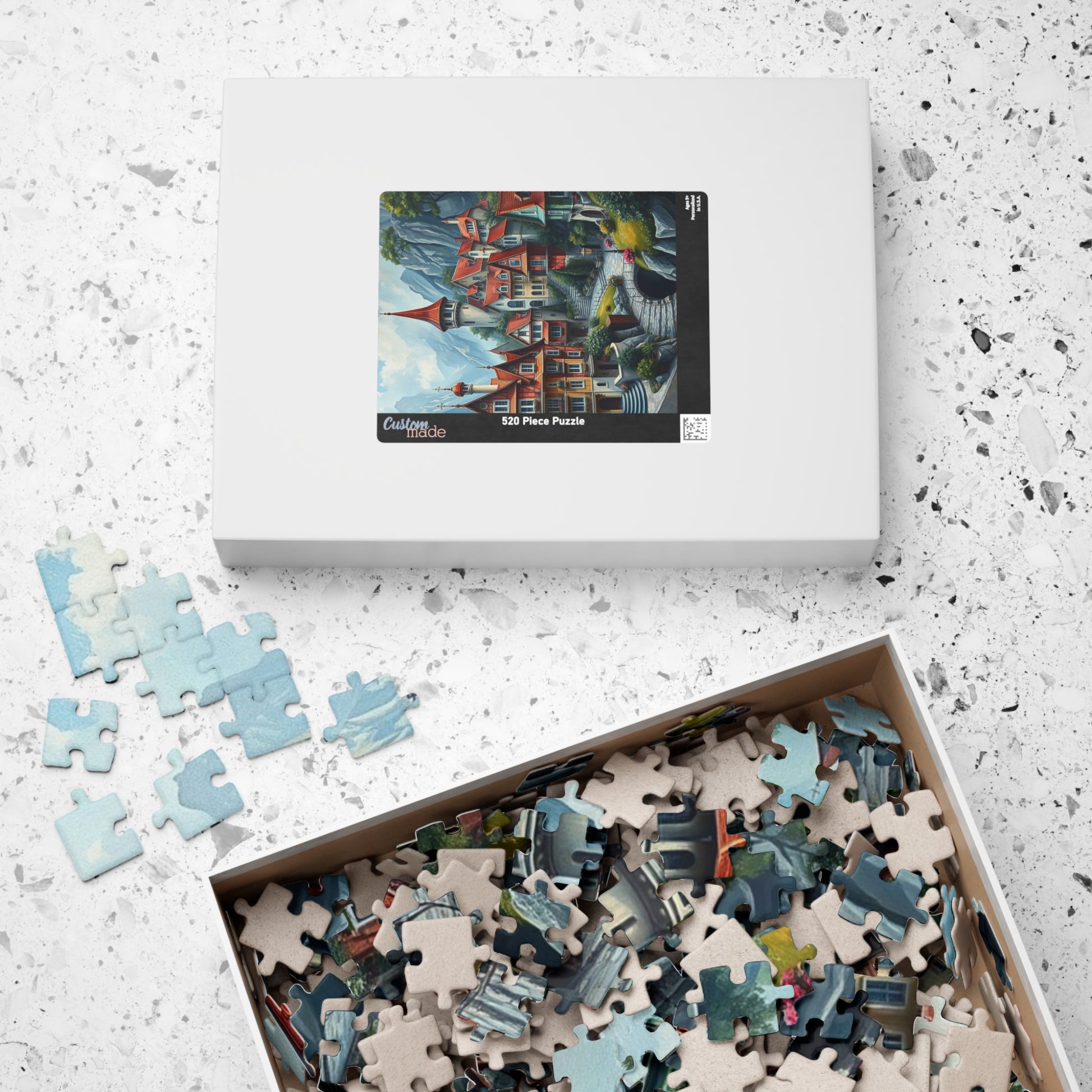 Mystic Village Puzzle (110-1014 Piece), Dreamlike Town with Pastel Buildings, Fantasy Jigsaw for Adults, Puzzle Fanatic Gift for Friends The Puzzle Chest