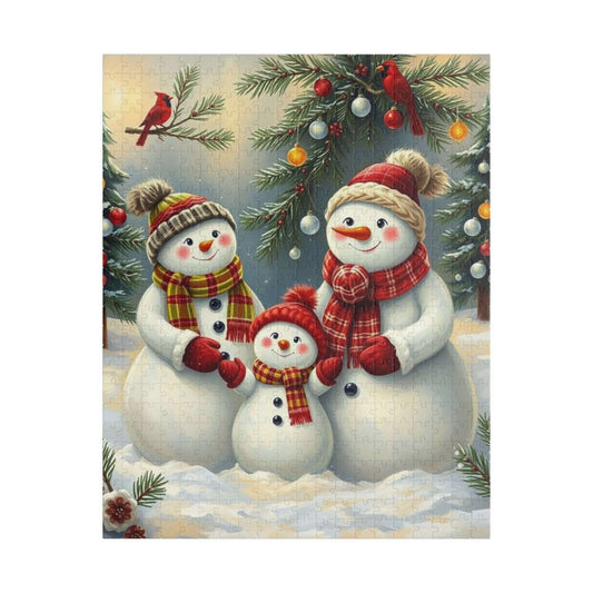 Snowman Family Jigsaw Puzzle for Adults, 110/252/520/1014-piece Christmas Puzzle